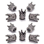 AD Beads Zircon Pave Rhinestones Crown Big Hole Bracelet Connector Spacer Beads (10 Pcs Clear on Gunmetal Crown (9x12mm)) - color: 10 Pcs Clear on Gunmetal Crown (9x12mm)