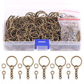 Swpeet 450Pcs 4/5" 20mm Bronze Key Chain Rings Kit, Including 150Pcs Keychain Rings with Chain and 150Pcs Jump Ring with 150Pcs Screw Eye Pins Bulk for Jewelry Findings Making (20mm, Bronze) - color: Bronze, size: 20mm