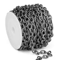 16.5 FT Black Textured Rolo Cable Chains Roll, 7mm 304 Stainless Steel Gunmetal Black Circle Cable Link Chain Bulk Spool for Jewelry Making DIY Craft - color: Gunmetal Black, size: 7mm width