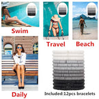 12pcs Friendship Bracelets Beaded Bracelets Heishi Bracelet Cute Bracelets Stack Vinyl Clay Disc Bead Surfer Stretch Summer Beach Bracelets For Women Preppy Bracelets - color: E-2 color