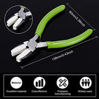 BENECREAT Double Nylon Jaw Pliers Flat Nose Pliers with Adhesive Jaws for DIY Jewelry Making Hobby Projects, Green - color: Green