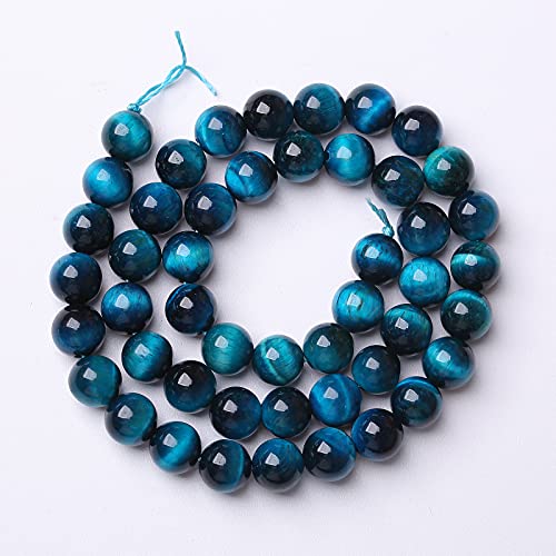4mm 90pcs Blue Tiger Eye Gemstone Loose Beads Natural Round Stone Beads for Jewelry Making 1 Strand 15" (Blue Tiger Eye, 4mm) - color: Blue Tiger eye, size: 4mm
