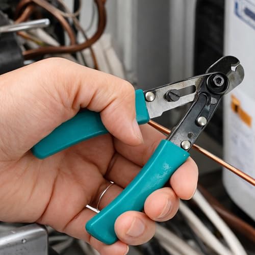 Capillary Tube Cutter - Wire Cutting Pliers Tool for HVAC Air Conditioning and Refrigeration Repairs & Maintenance, Metal Green Snap Clamp On Scissors, Ergonomically Hand Designed Forcep for Copper