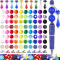 315Pcs 20mm Beads for Pens Making with Rondelle Spacer Beads Mixed Acrylic Focal Bubblegum Bead Crystal Round Sparkly Chunky Bead for Pens Beadable Necklace Keychain DIY Craft Jewelry Making Supplies - color: Rainbow and Pendant