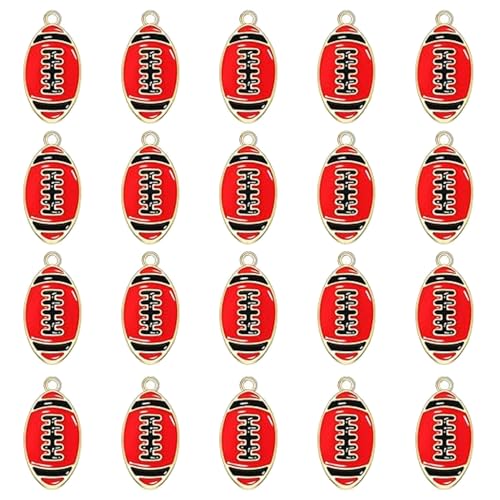 20PCS Sports Charms Enamel Basketball Baseball Pendant Charms for Jewelry Making Rhinestone Ball Game Softball Charms for Necklace Bracelet Earrings DIY Crafts - color: Color 3
