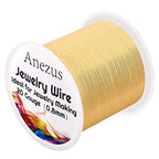 anezus 20 Gauge Jewelry Wire, 28 Yards Craft Wire Tarnish Resistant Copper Beading Wire for Jewelry Making Supplies and Crafting(KC Gold) - color: KC Gold