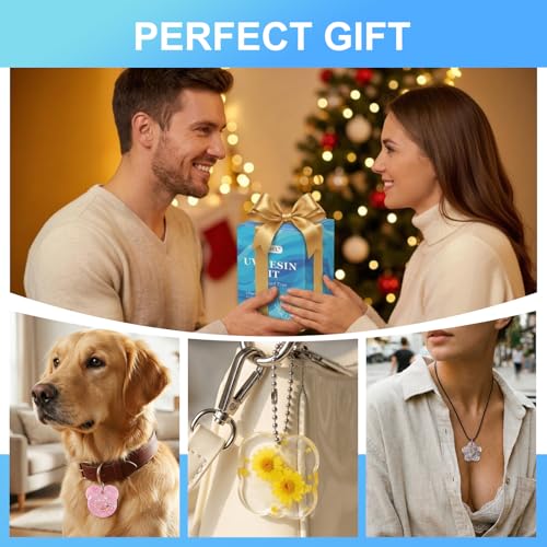KISREL UV Resin Jewelry Making Kit, 200g Crystal Clear Resin with Light and Molds, DIY Jewelry Making Kit, Resina Starter Kit for Keychain and Earring - size: 200g