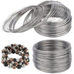 CREATCABIN 200 Loops Jewelry Memory Wire Stainless Steel Bracelet Wire Metal Silver Wrapping Beadable Round Circle 6.5cm/2.56 Inch Memory Loops Rings for Beading Bracelet Jewelry DIY Making Projects