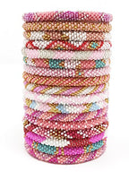Wigspedia Handmade Crochet Glass Seed Bead Nepal Boho Bracelet - Wholesale Pink Scheme