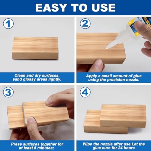 Meuvcol Extra Strong Wood Glue, 100g Fast Drying Clear Wood Adhesive for DIY Crafts, Heavy Duty Furniture Repair & Garden Projects - size: 100g, style: Wood Glue