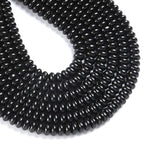 150PCS 2x4mm Natural Black Agate Stone Rondelle Beads Abacus Disk Stone Beads Round Loose Spacer Gemstone for DIY Bracelet Necklace Jewelry Making - color: Black agate Stone, size: 2x4mm Abacus Disk