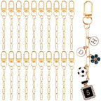 Hzopcw 20pcs Gold Keychain Making Kit, Key Ring Swivel Snap Hook Chains, Extender Keychain Bag Charm Kits for DIY Crafts Jewelry Making Handbag Purses- B Style - color: Gold-20pcs-B Style