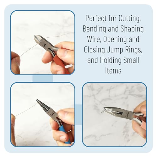 Mr. Pen- Pliers for Jewelry Making, 3 Pack, Chain Nose, Round Nose Pliers Set and Wire Cutter for Beading, Wire Wrapping, Jump Rings, Jewelry Repair, Crafting, DIY - color: Multicolor 1