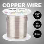 BENECREAT 20 Gauge 32 Yards Silver Jewelry Wire - Tarnish Resistant Beading & Wrapping Copper Wire for DIY Crafts - color: Silver, size: 20 Gauge