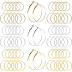 60Pcs Hoop Earring Findings Stainless Steel Earrings Beading Round Earrings Open Beading Hoop for Jewelry Making DIY Crafts Art Creation (40mm+50mm) - color: 40mm+50mm