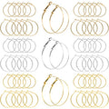 60Pcs Hoop Earring Findings Stainless Steel Earrings Beading Round Earrings Open Beading Hoop for Jewelry Making DIY Crafts Art Creation (40mm+50mm) - color: 40mm+50mm