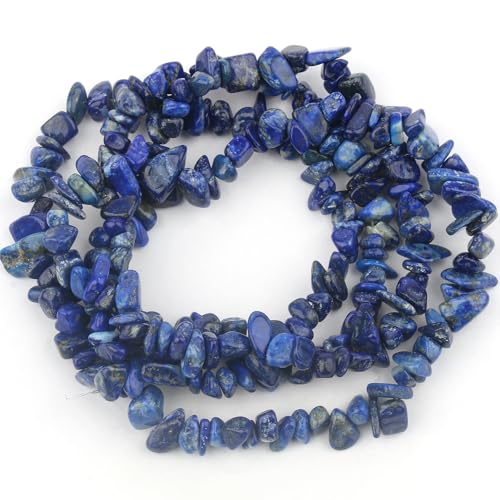 30in Lapis Lazuli Natural Chip Stone Beads 5-8mm About 230pcs, Irregular Drilled Blue Bead for Bracelets Jewelry Making Supplies for Adults, DIY Crafts. - color: Lapis Lazuli