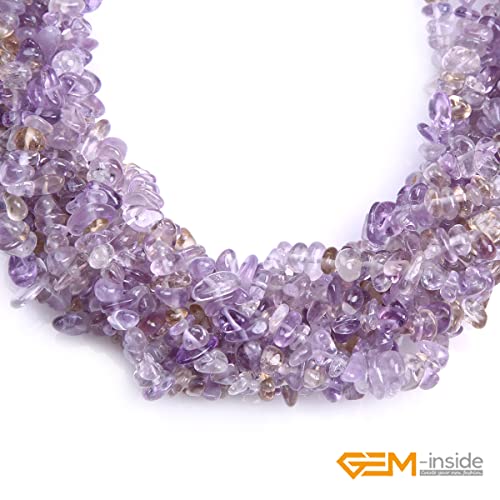 GEM-Inside Ametrine Chips Natural 7-8MM Gemstone for Bracelet Necklace Jewelry Making Crafts Design Wholesale Loose Beads 34" - color: Ametrine