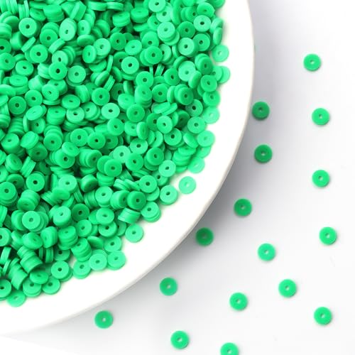 Green Polymer Clay Beads, 6mm Heishi Bead for Jewelry Bracelets Necklace Making 1000PCS - color: Green