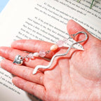 Vintage Metal Heart Pendant Bookmark with Natural Crystal Bead Chain–Elegant Bookmarks for Women,Men,Book Lovers,Teachers and Students(Rose Quartz) - style: Heart