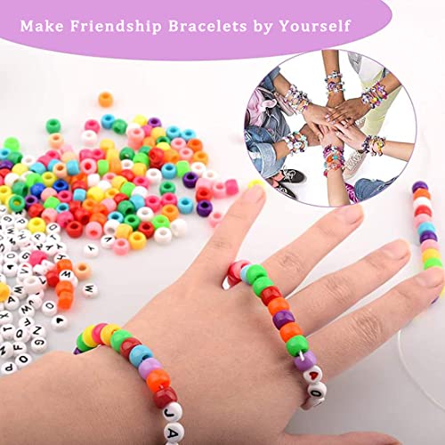MIIIM 1000PCS 6x9mm Pony Beads Bulk, 5 Styles Brown Pony Beads for Bracelets Making Kit, Kandi, Hair Braids Crafts for Jewelry Making (Brown) - color: Brown