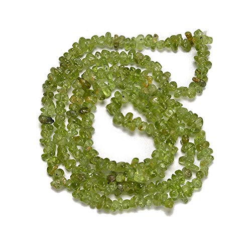 PLTbeads 5-8mm Natral Healing Gemstone Waist Bracelets Necklace Kit Irregular Stone DIY Crafts Design Jewelry Making 1 Strand per Bag Approxi 34 inch (Green Peridot Chips) - color: Green Peridot Chips