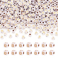 FASHEWELRY 500Pcs White Golden Letter Beads 4.5mm Square Alphabet Beads Acrylic Cube Letter D Beads for Friendship Bracelet Necklace Keychains Jewelry Making - color: Letter D