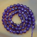 AD Beads Natural Gemstones Faceted Round Spacer Loose Beads 15.5'' 4mm to 10mm (6mm, Faceted Amethyst) - color: Faceted Amethyst, size: 6mm