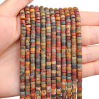 BONNY BOXX 150PCs Natural Picasso Red Turquoise Spacer Beads, Loose Semi Precious Flat Round Gemstone Heishi Disc Stone Beads for Beading Jewelry Making 4mm*2mm - color: Picasso Red Turquoise, size: 4MM*2MM