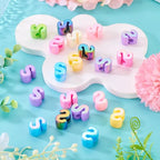 Beadthoven 20pcs Big Letter S Beads Large Hole Bubble Alphabet Acrylic Beads Charm Iridescent Plastic S Shape Loose Chunky Spacers for Jewelry Making Bracelet Necklace Keychains Shoelaces Crafts - color: S
