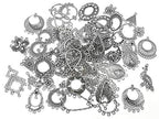 Filigree Chandelier Earring Loops Connectors Eardrop Necklace Linker Dangling Charm Pendant Connector for DIY Jewelry Making Accessaries(30pairs,Antique Silver Tone)