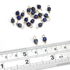 Beadia Natural Faceted Cube Stone Charms 4mm 30pcs with Untarnish Metal Accessories Loose Square Beads for DIY Jewelry Making - color: Lapis Lazuli