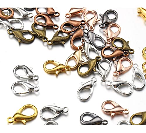 MSCFTFB 300 Pieces Mini Lobster Clasps Metal Lobster Claw Clips Fastener Hooks for Bracelet Necklace Choker Jewelry Making Findings DIY Keychain Bag Phone Dangle Charms (6x12mm,Rose Gold) - color: Rose Gold