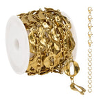 2 Meters Baroque Lip Chain for Jewelry Making Stainless Steel Bulk Chain Gold Plated Craft Chain Roll - color: Gold Lip