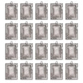 20Pcs Pendant Trays,Bezel Pendant Trays Blanks with Glass Cabochons for Pendants Making and DIY Jewelry Making(18×25mm)
