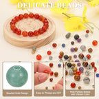 PATIKIL 4mm Indian Agate Beads, 200 Pcs Round Natural Gemstone Beads Smooth Stone Beads Turquoise Genuine Stone Beads for Bracelet Necklace Jewelry Making DIY - color: Indian Agate, size: 4mm