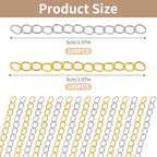 200PCS Chain Extender, 50mm x 4mm Removable Gold & Silver Extender for Necklaces Bracelet Keychain, Jewelry Making Chain for Women, DIY Craft Chains Supplies