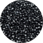 1000pcs Round Letter Beads 4x7mm Acrylic Alphabet Beads Spacer Beads for Jewelry Making Bracelets Necklace Earring Key Chains DIY Craft(L-White Letter Black Bead) - color: L-White Letter Black Bead