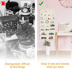 Hanging Jewelry Organizer with 50 Transparent Pockets, 360° Rotating Hanger & Secure Zipper Closure - Foldable Double Sided Jewelry Storage Bag for Earrings, Rings, Necklaces, Bracelets (Beige)