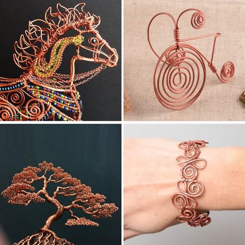 Aluminum Craft Wire, 32.8 Feet 3.0 mm/ 8 Gauge Copper Bendable Soft Metal Aluminum Wire Roll Bulk for DIY Crafts Sculpting Jewelry Making - color: Copper, size: 8 Gauge