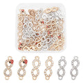 SUPERFINDINGS 48Pcs 3 Style Alloy Rhinestone Links Connectors Metal Infinity Pendants Connectors Infinity Symbol Connexter Link for DIY Jewelry Making