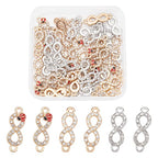SUPERFINDINGS 48Pcs 3 Style Alloy Rhinestone Links Connectors Metal Infinity Pendants Connectors Infinity Symbol Connexter Link for DIY Jewelry Making