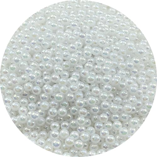 1000pcs 6mm Acrylic Round Beads AB Colors Spacer Beads with Hole for DIY Bracelet Necklace Jewelry Making Supplies Handmade Craft(Jelly White AB) - color: Jelly White AB, size: 6mm