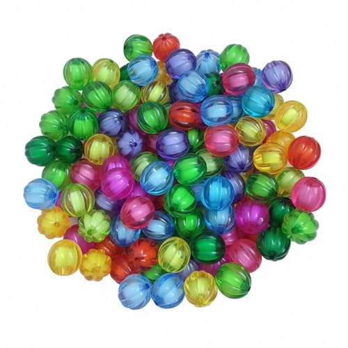 Color Transparent Pumpkin Beads, Acrylic Beads, Used for Making Necklaces, Bracelets, Key Chains and Mobile Phone Pendants for Pen Bags and Jewelry.skrnrhrery (22mm/8.7in45 PCS) - size: 22mm/8.7in45 PCS