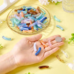 100 pcs Acrylic Tube Beads for Bracelets Curved Chunky Bamboo Tube Beads Two Tone Bangle Acrylic Bead for Jewelry Making Earring Crafts - color: Mixed Color-4