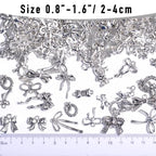 stino 100 Gram Metal Charms for Jewelry Making, Silver & Gold Plated, Bulk Pack for Bracelets, Necklaces, Crafts - color: Bow (Silver Tone 200gram)
