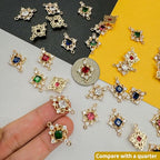 Zirconia Connector Charms Crystal Gold Plated Brass Links for Jewelry Making Bracelet Necklace Earring Pendant Craft Supplies DIY Accessories - color: RhombusA-Mix-10Pcs