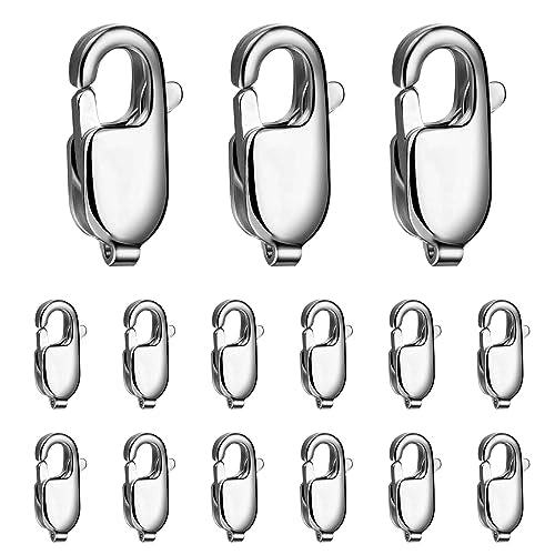 15PCS 16MM Lobster Clasps 316 Stainless Steel Lobster Claw Clasps Bulk for Necklace Bracelet Jewelry Making DIY Craft - color: Stainless Steel, size: 16MM