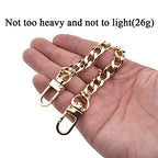 HAHIYO Purse Chain Strap 7.9 inches SPOT-ON Gold for Shoulder Cross Body Sling Purse Handbag Clutch Replacement Comfortable Flat 0.4' Wide Enough 2.4mm Extra Thick Metal 1 Pack - size: Gold 7.9 Inches