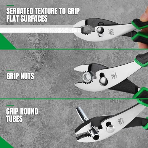 SK 6-Inch Slip Joint Pliers, High Carbon Steel, Ergonomic Anti-slip Handle for Comfortable Grip - style: 6-Inch Slip Joint Pliers